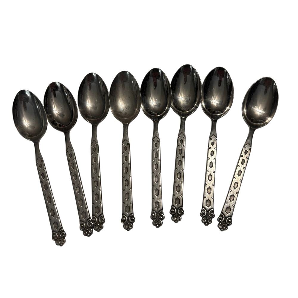 8 Northland Stainless Japan Oneida Teaspoons Vintage Flatware Set MCM